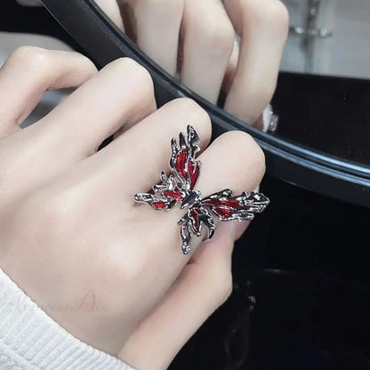 Dark Crystal Ebony Spider Ring