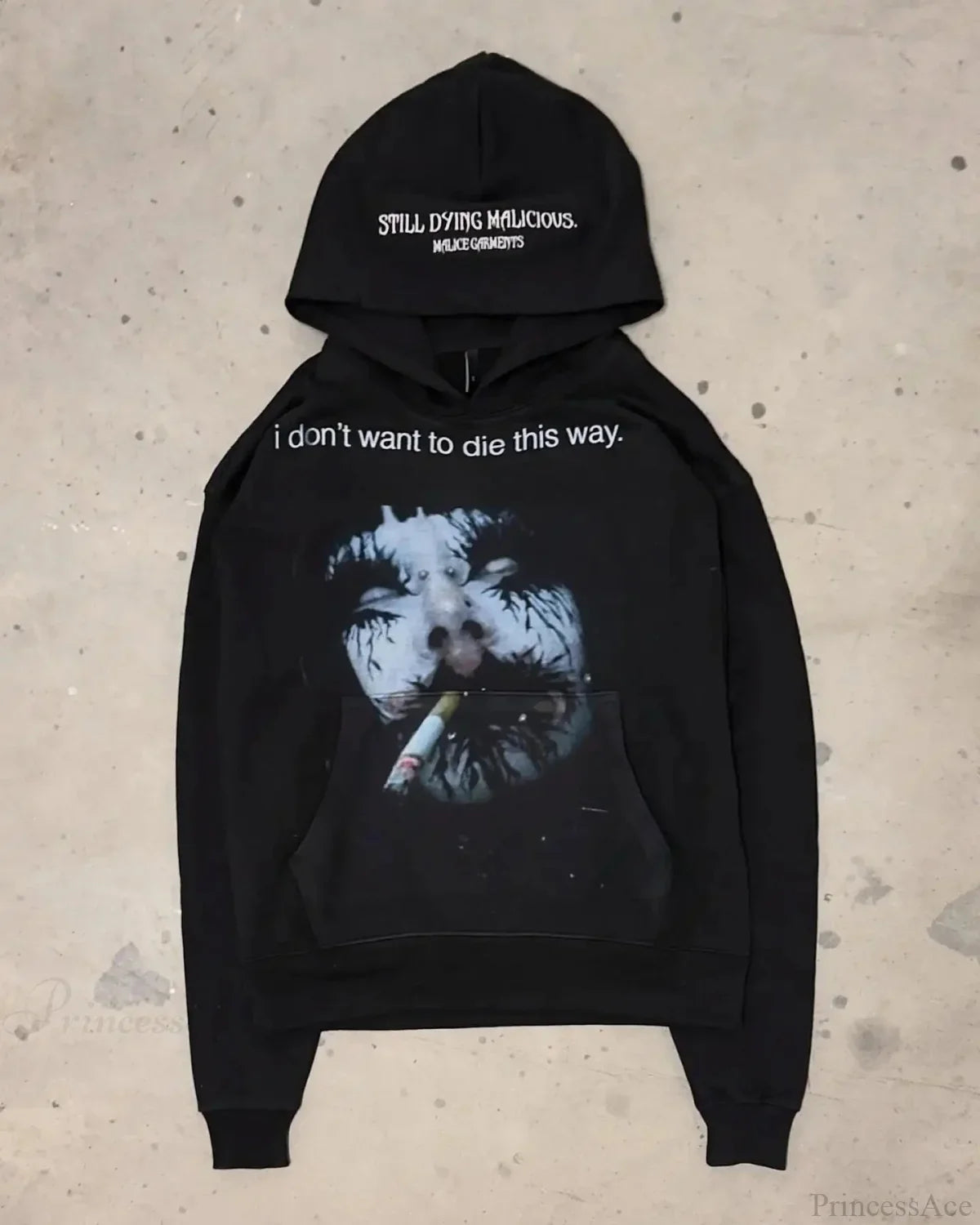 Dark Dirty Pictorial Print Hoodie