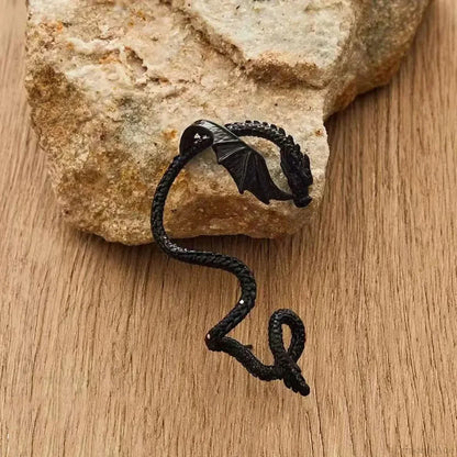 Dark Dragon Envelop Vintage Creature Post Earring