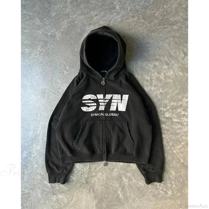 Dark Eyes Print Athletic Hoodie