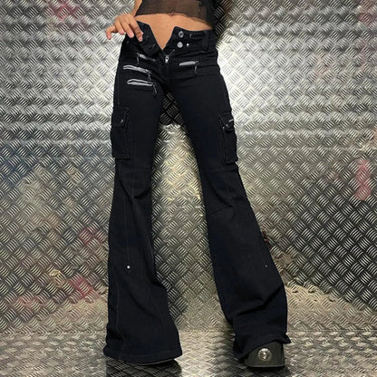 Dark Fashion Slender Denim Trouser