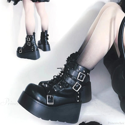 Dark FOX Platform Gothic Fight Boot