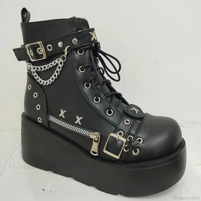 Dark FOX Platform Gothic Fight Boot