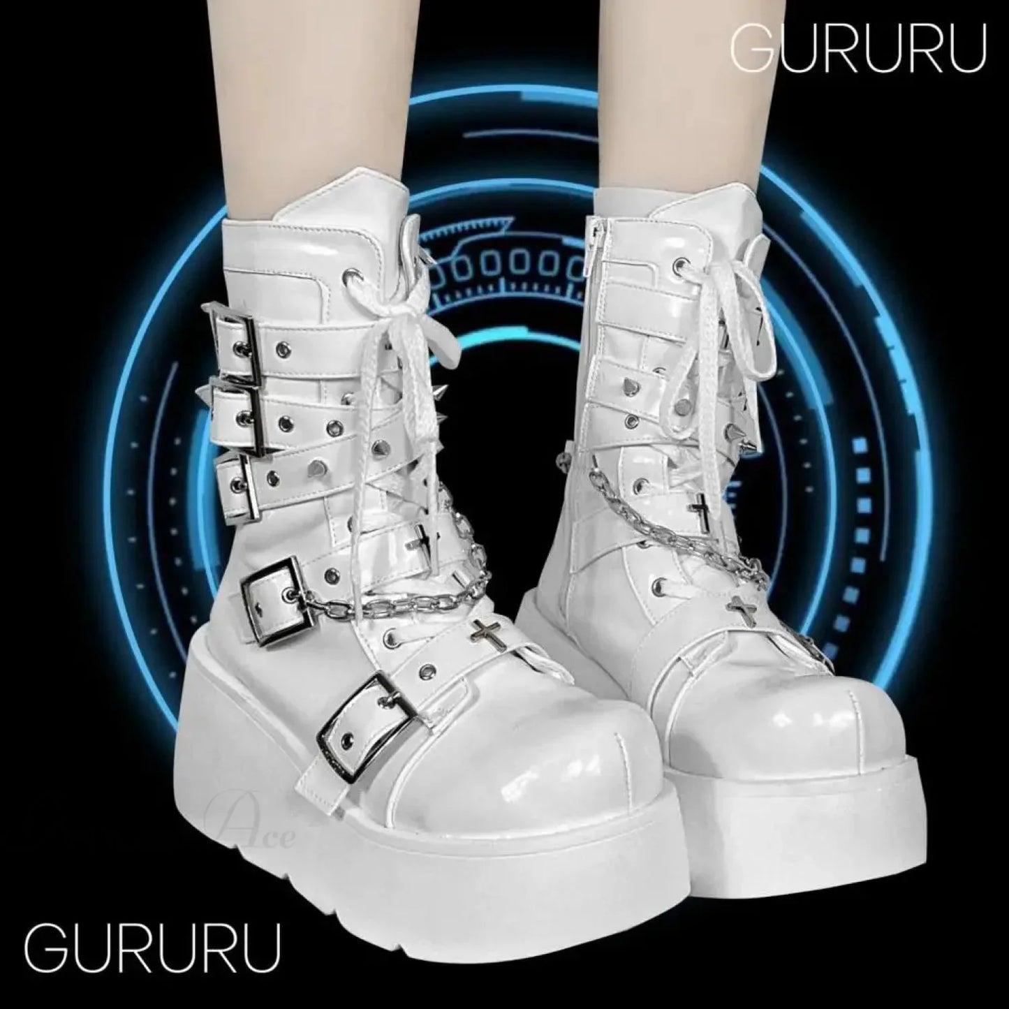 Dark FOX Platform Gothic Fight Boot