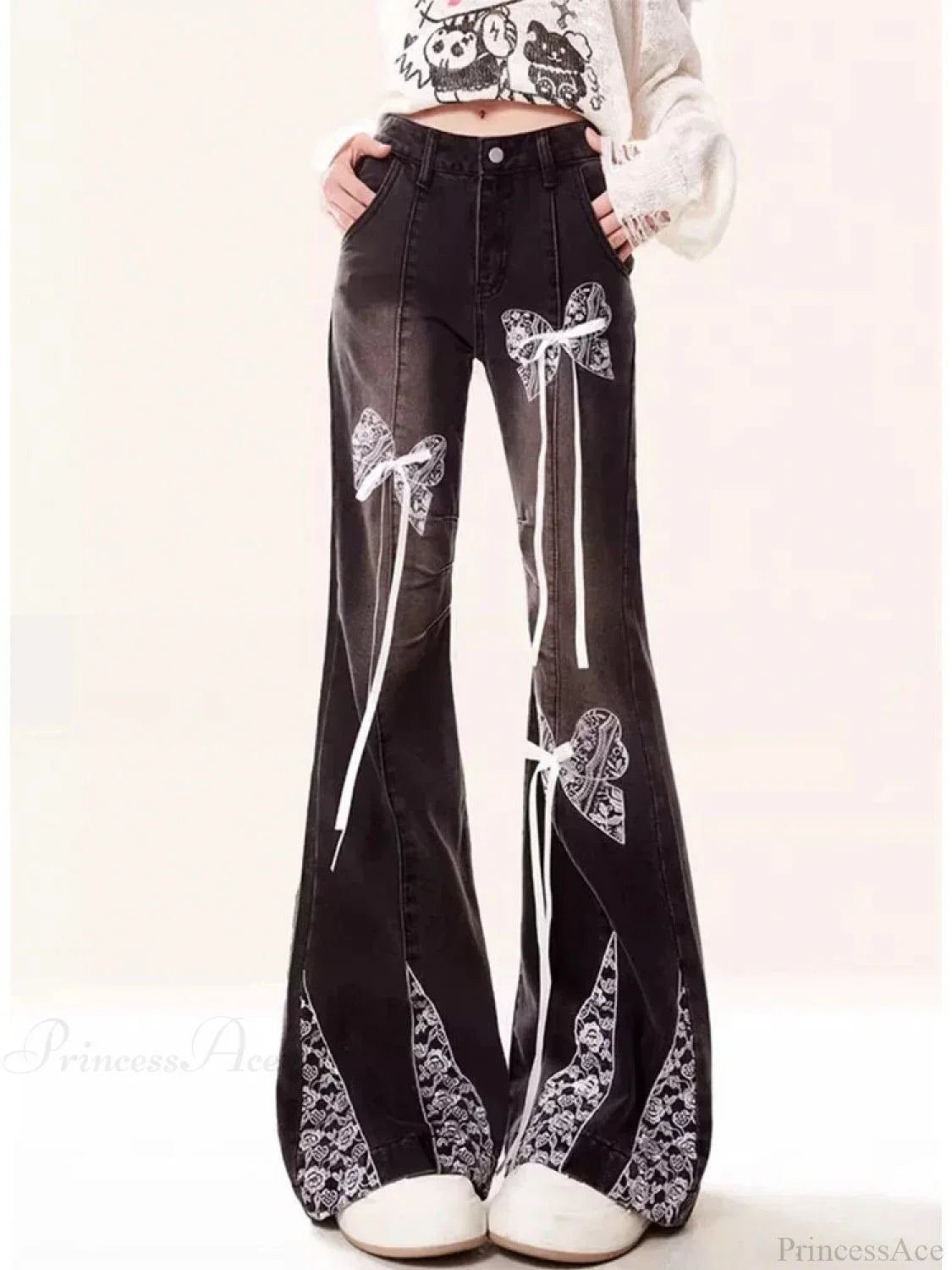 Dark Gothic Flare Denim Trouser