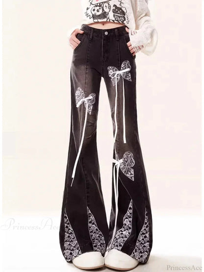 Dark Gothic Flare Denim Trouser