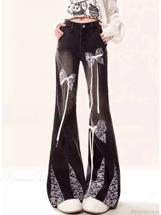 Dark Gothic Flare Denim Trouser