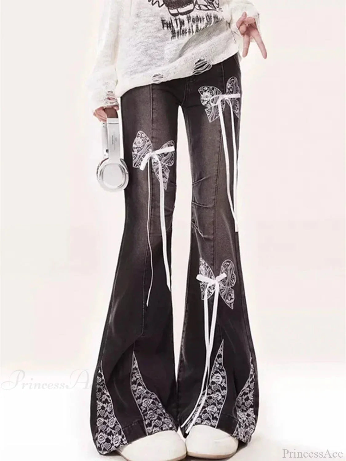 Dark Gothic Flare Denim Trouser