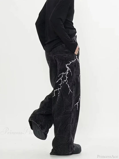 Dark Gothic Loose Harajuku Denim Trouser