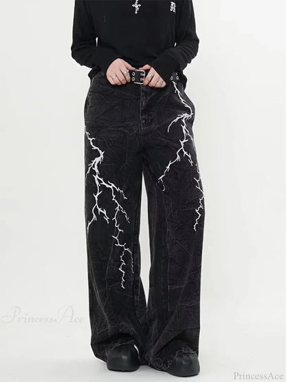 Dark Gothic Loose Harajuku Denim Trouser