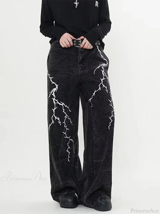 Dark Gothic Loose Harajuku Denim Trouser