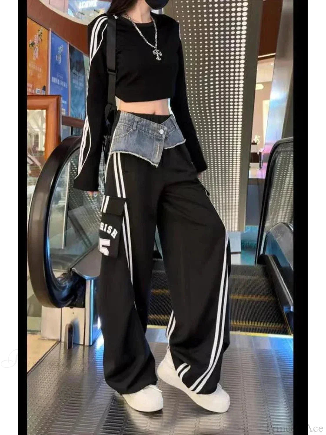 Dark Gothic Skirt Parachute Denim Trouser