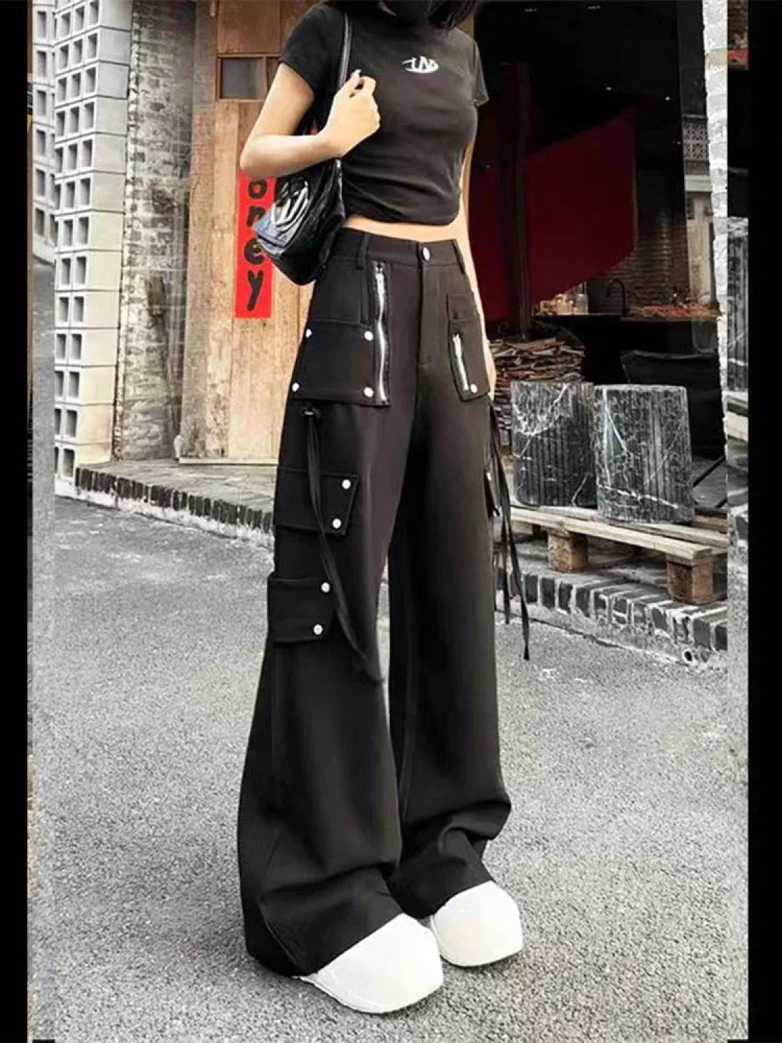 Dark Gothic Y2K Cargo Denim Pant