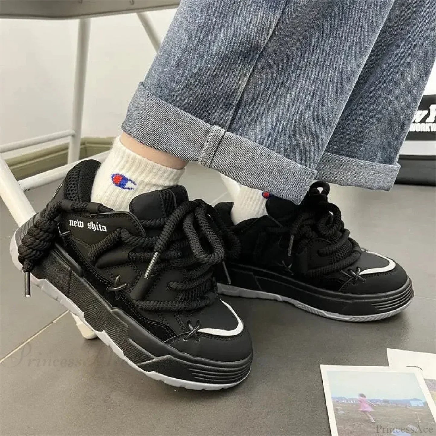 Dark Grey Gothic Bulky Sneaker