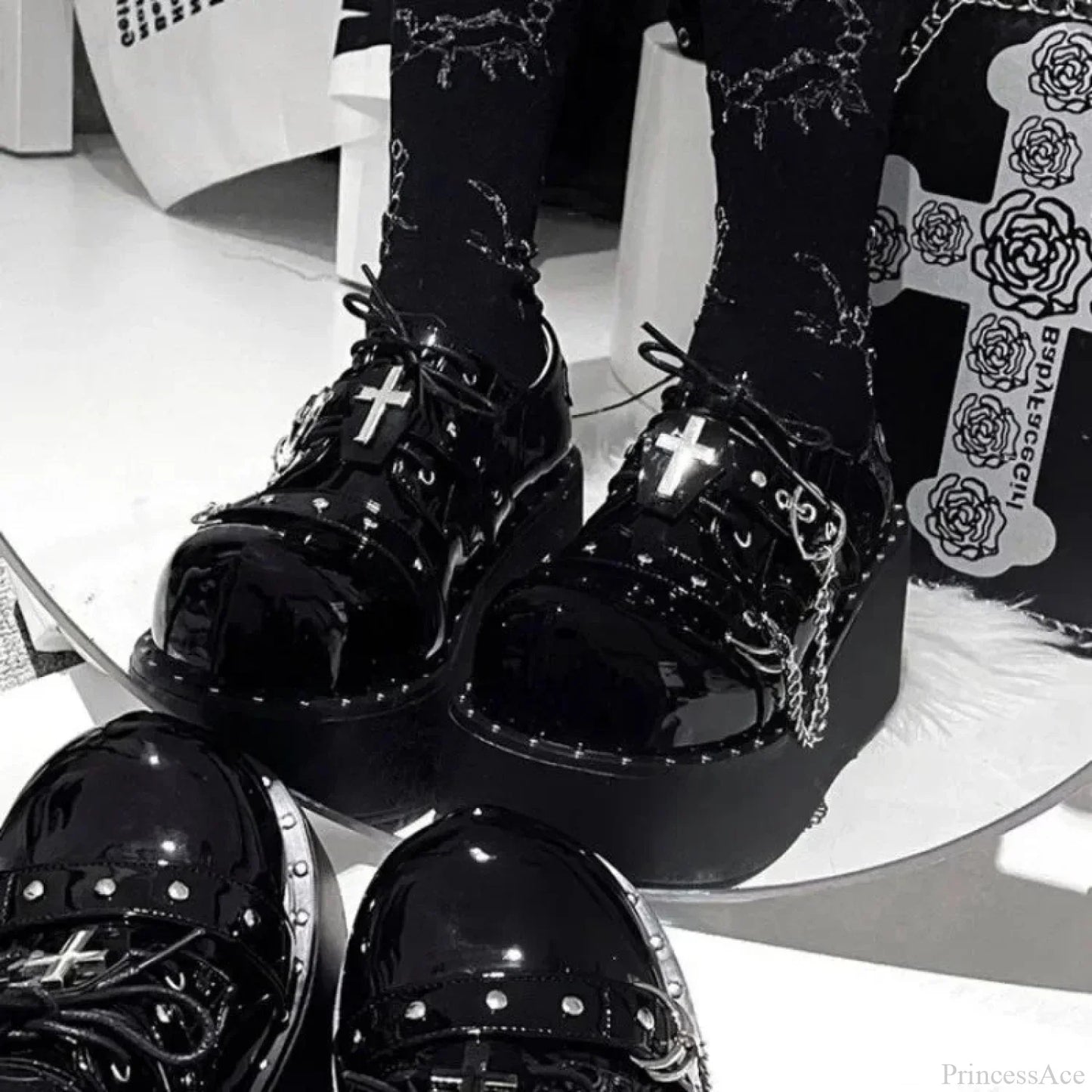 Dark Halloween Cupcake Shoe