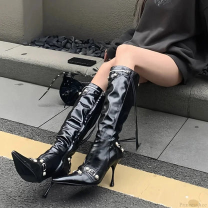 Dark Knight Elegant Style Pointed Toe Tall Boot