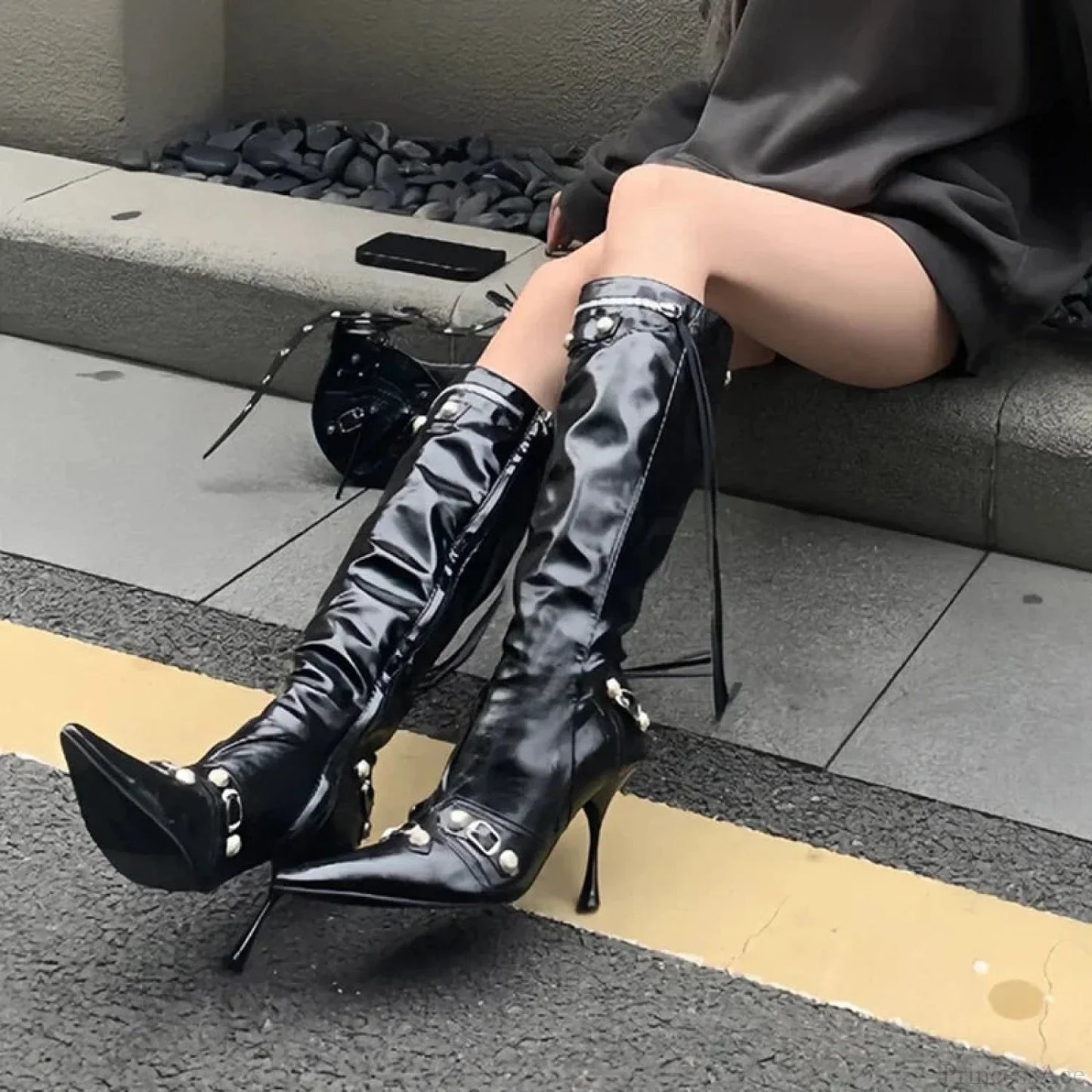 Dark Knight Elegant Style Pointed Toe Tall Boot