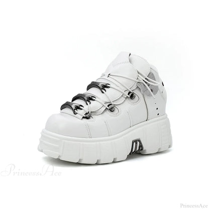 Dark Lace-Up Elevated Ankle Sneaker