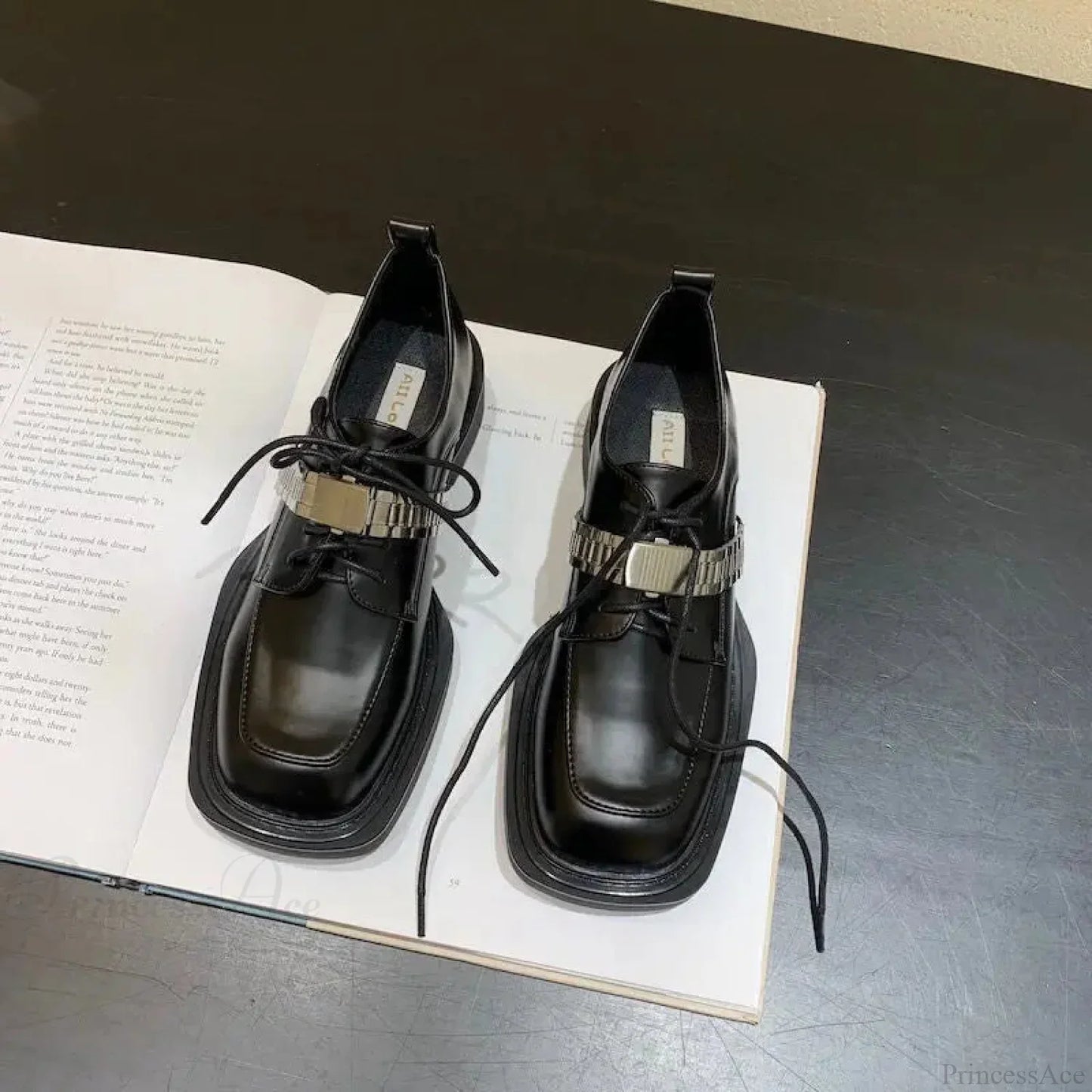 Dark Leather Chunky Sole Sneaker