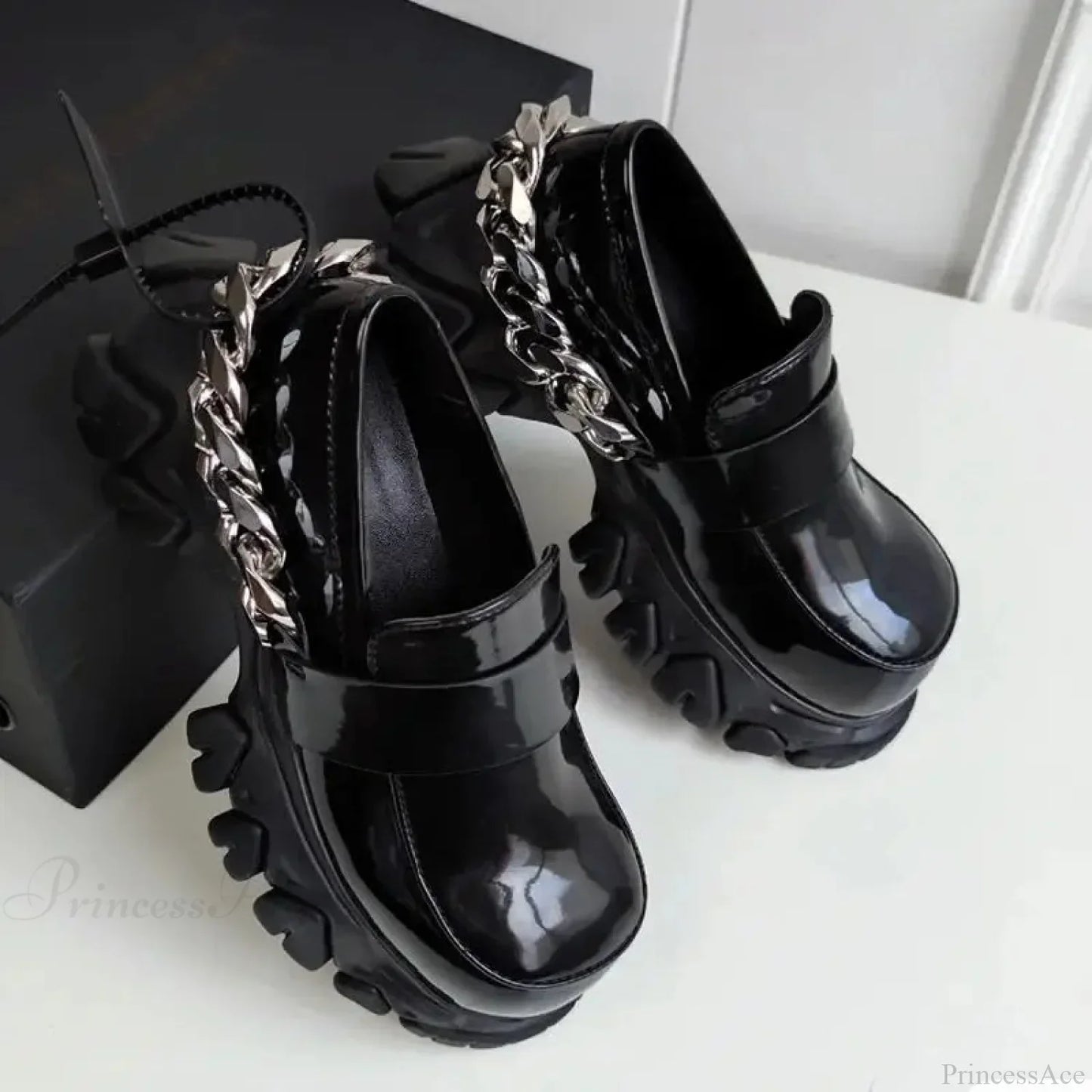 Dark Medieval Bulky Heel Tennis Shoe