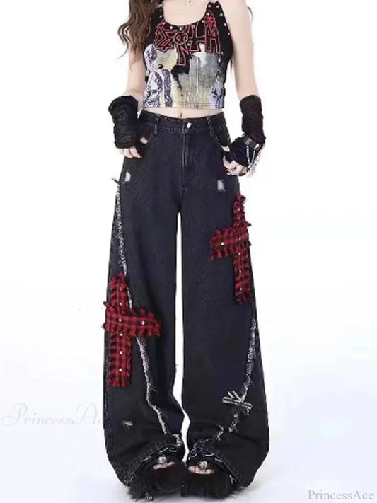 Dark Medieval Y2K Loose Denim Trouser