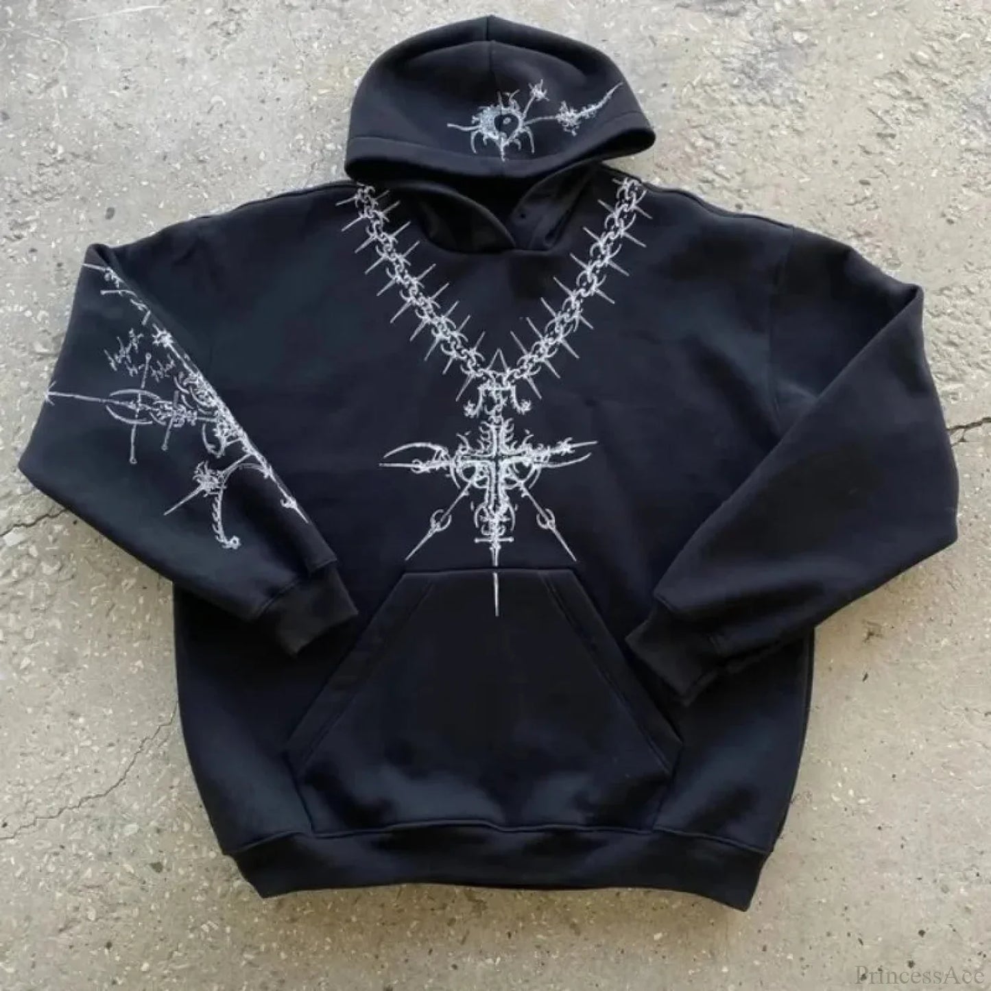 Dark Pattern Print Informal Hoodie