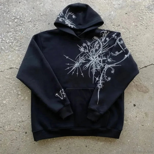 Dark Pattern Print Informal Hoodie