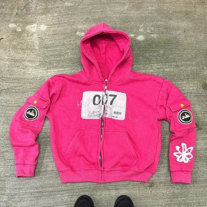 Dark Pink Cleansing Zip Hoodie