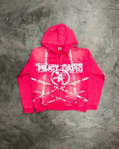 Dark Pink Cleansing Zip Hoodie