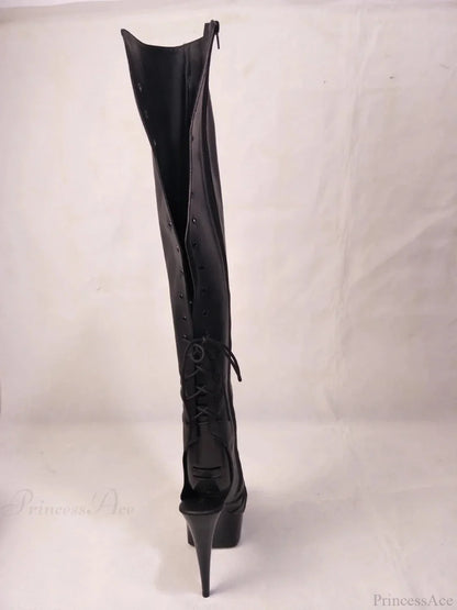 Dark Pole Dance Above Knee Fetish Boot