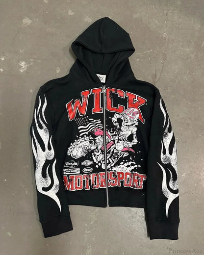 Dark Printed Design Pullover Hoodie