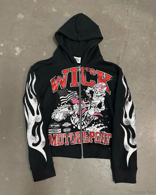 Dark Printed Design Pullover Hoodie