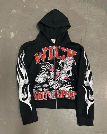 Dark Printed Design Pullover Hoodie