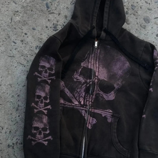 Dark Rebel Design Zip Hoodie