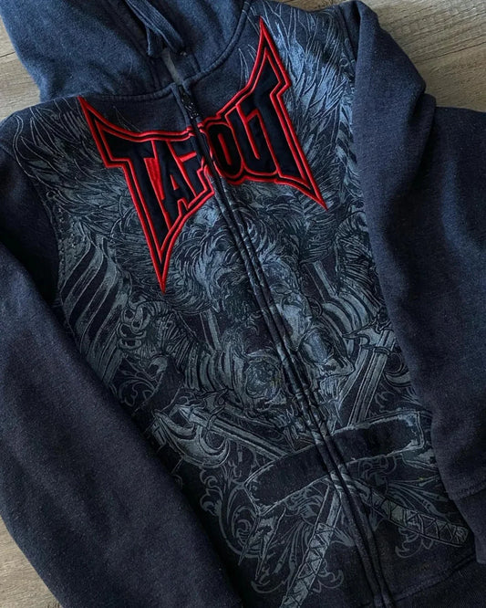 Dark Rock Letter Embroidery Hoodie
