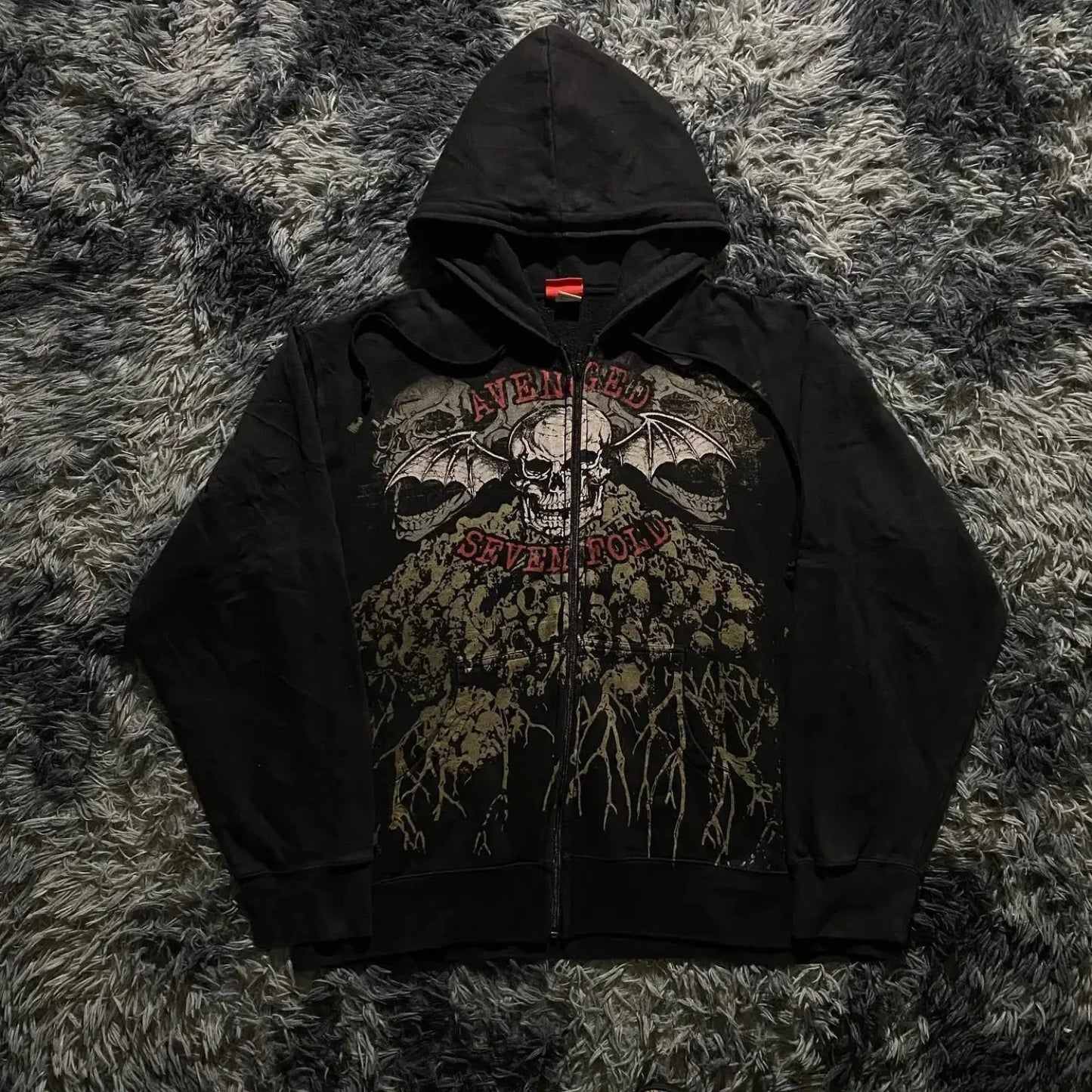Dark Skull Design Zip Hoodie