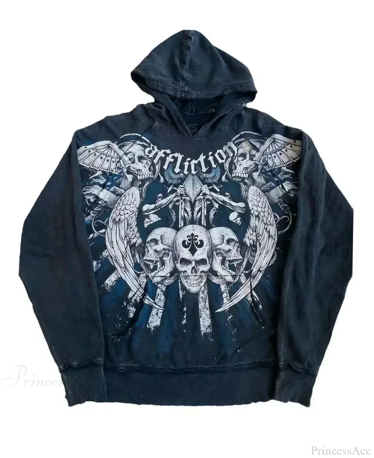 Dark Skull Oversized Zipper Hoodie