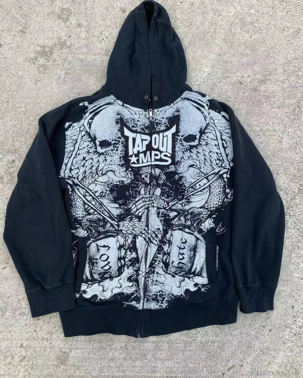 Dark Skull Print Rebel Hoodie