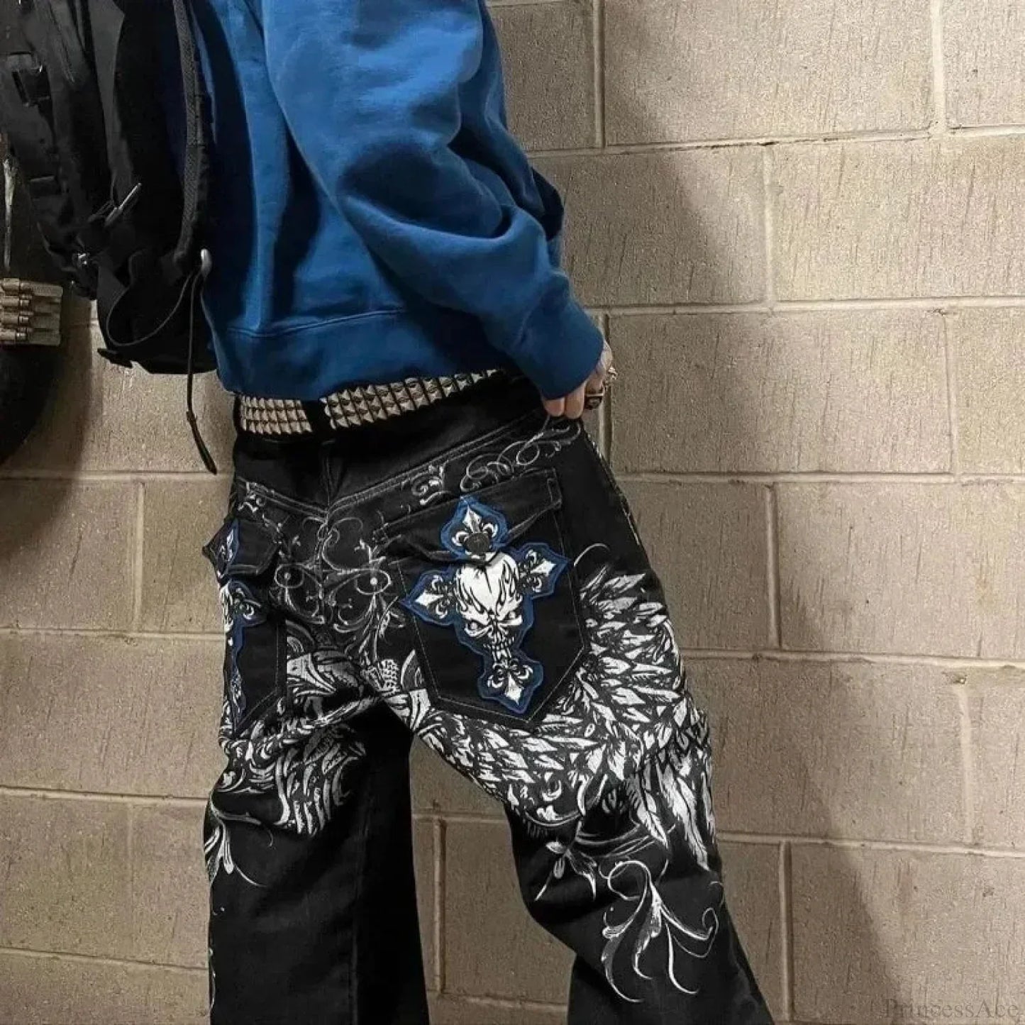 Dark Skull Shape Baggy Trouser
