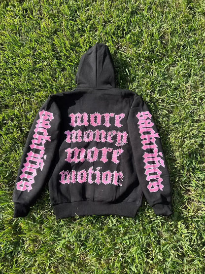 Dark Skulls Print Rebel Hoodie