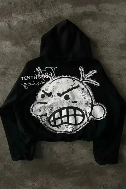 Dark Sparkling Sequin Zip Hoodie