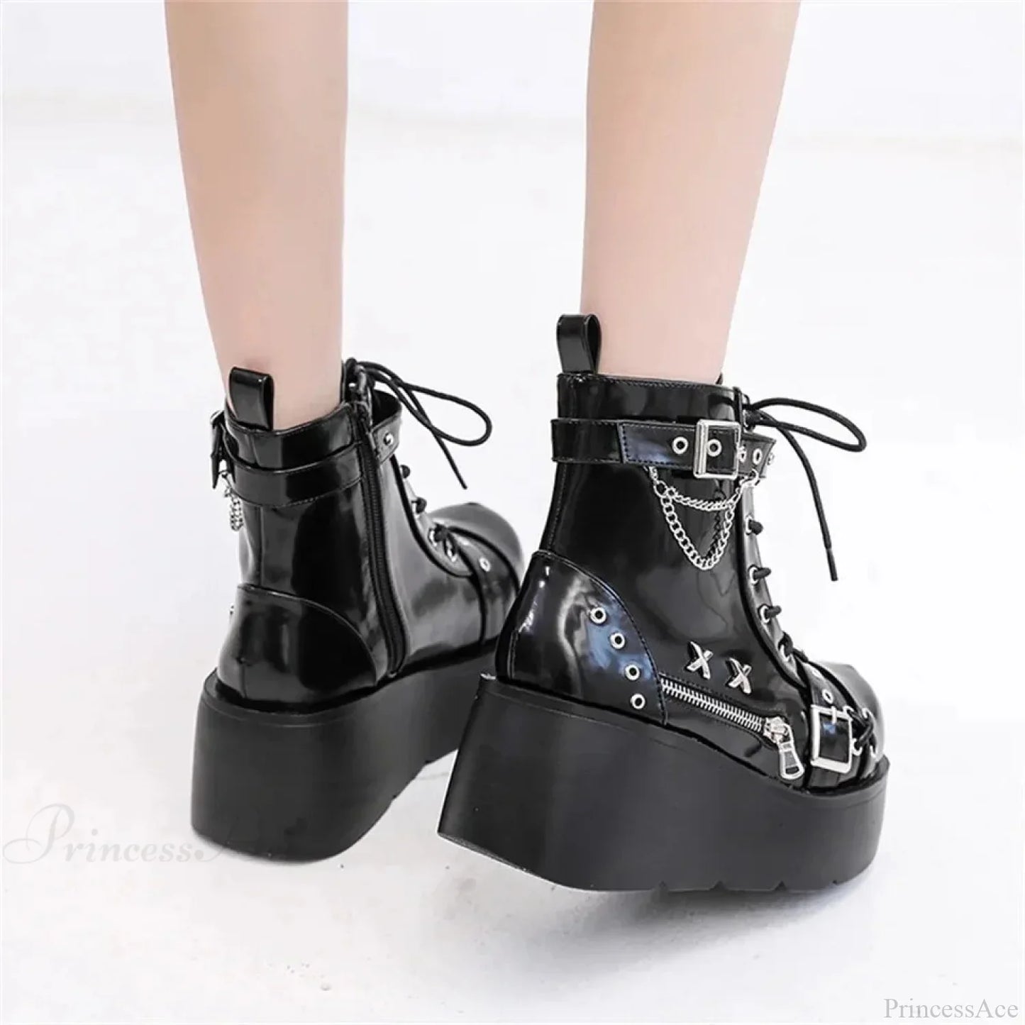 Dark Vampire Costume Elevated Mid-leg Boot