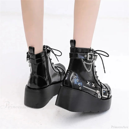 Dark Vampire Costume Elevated Mid-leg Boot