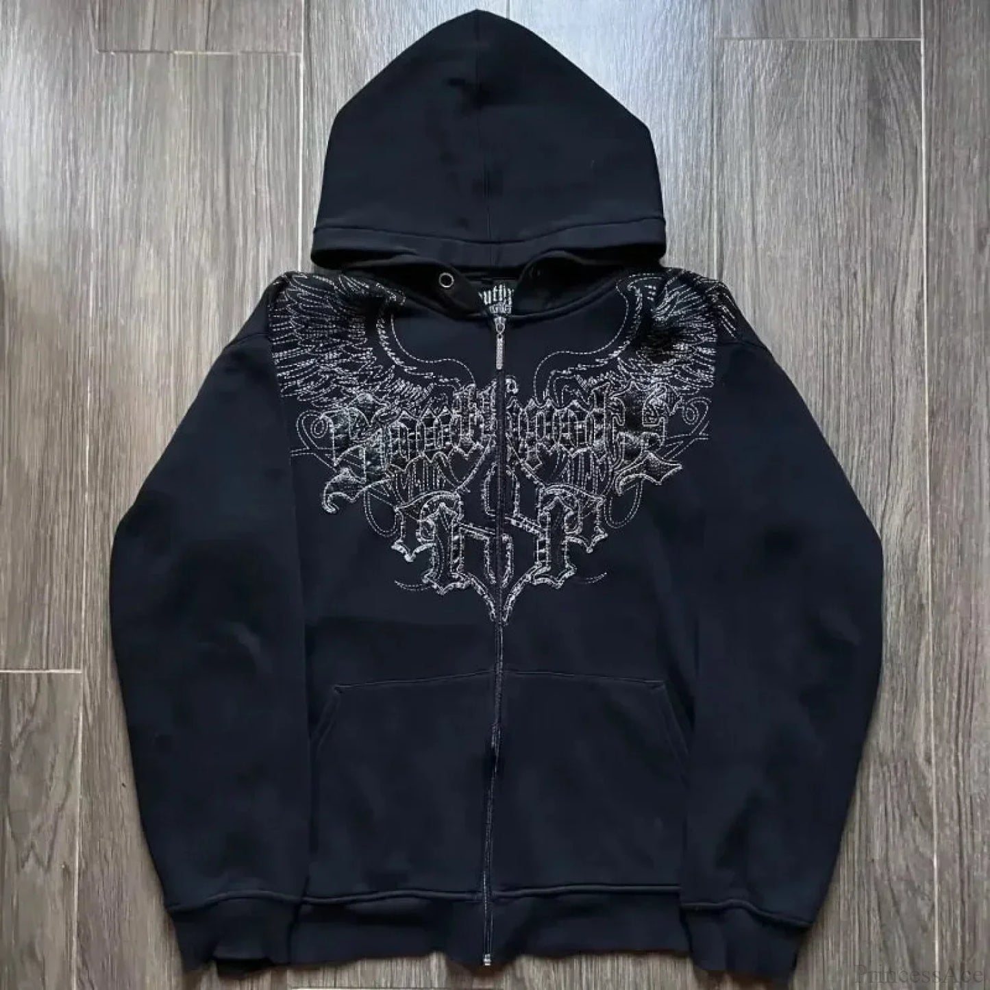 Dark Vintage Design Zipper Hoodie