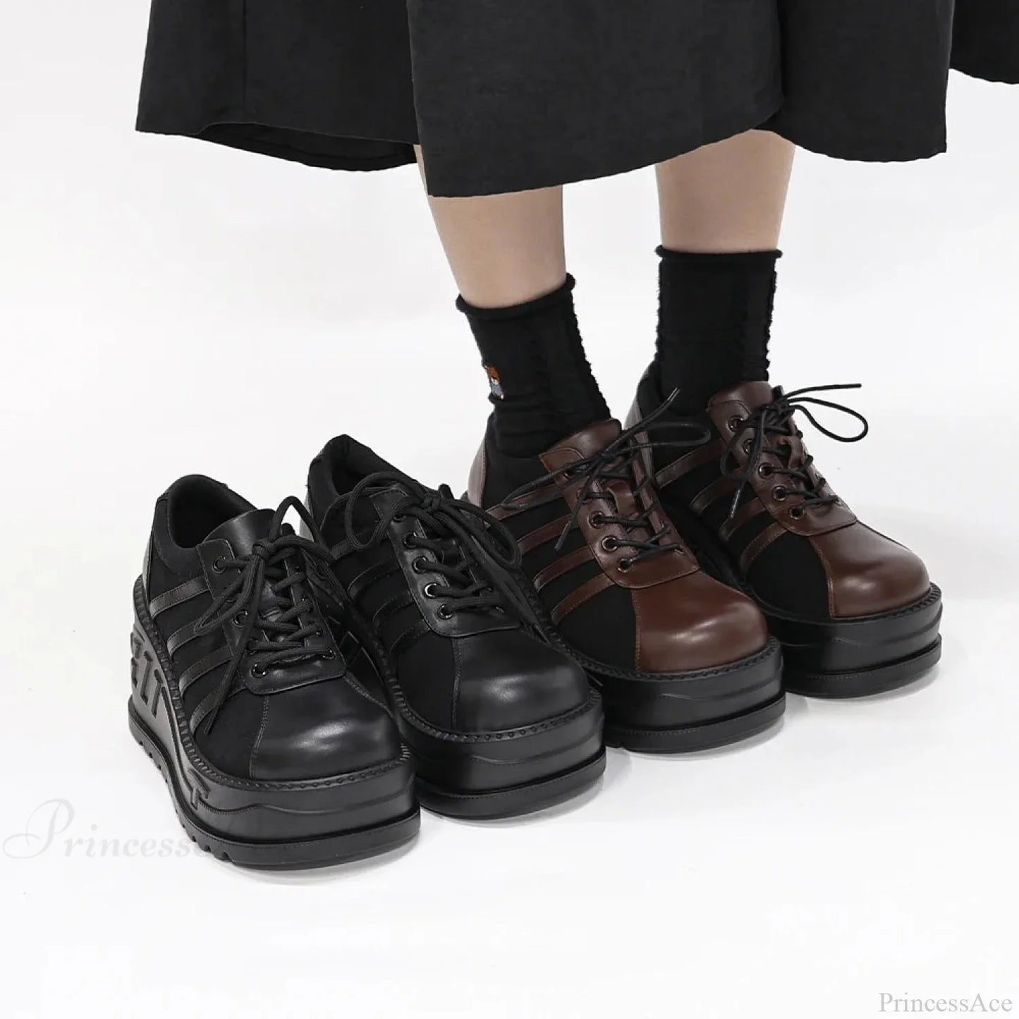 Dark Wedge Platform Rebel Sneaker