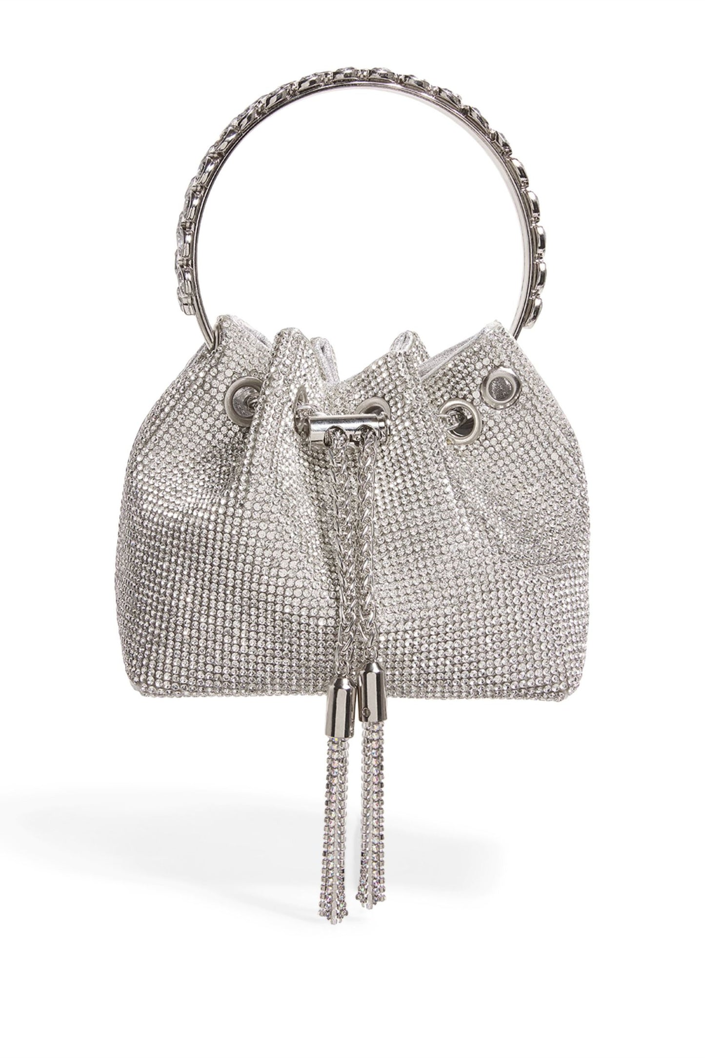 Crystal Embellished Bucket Bag