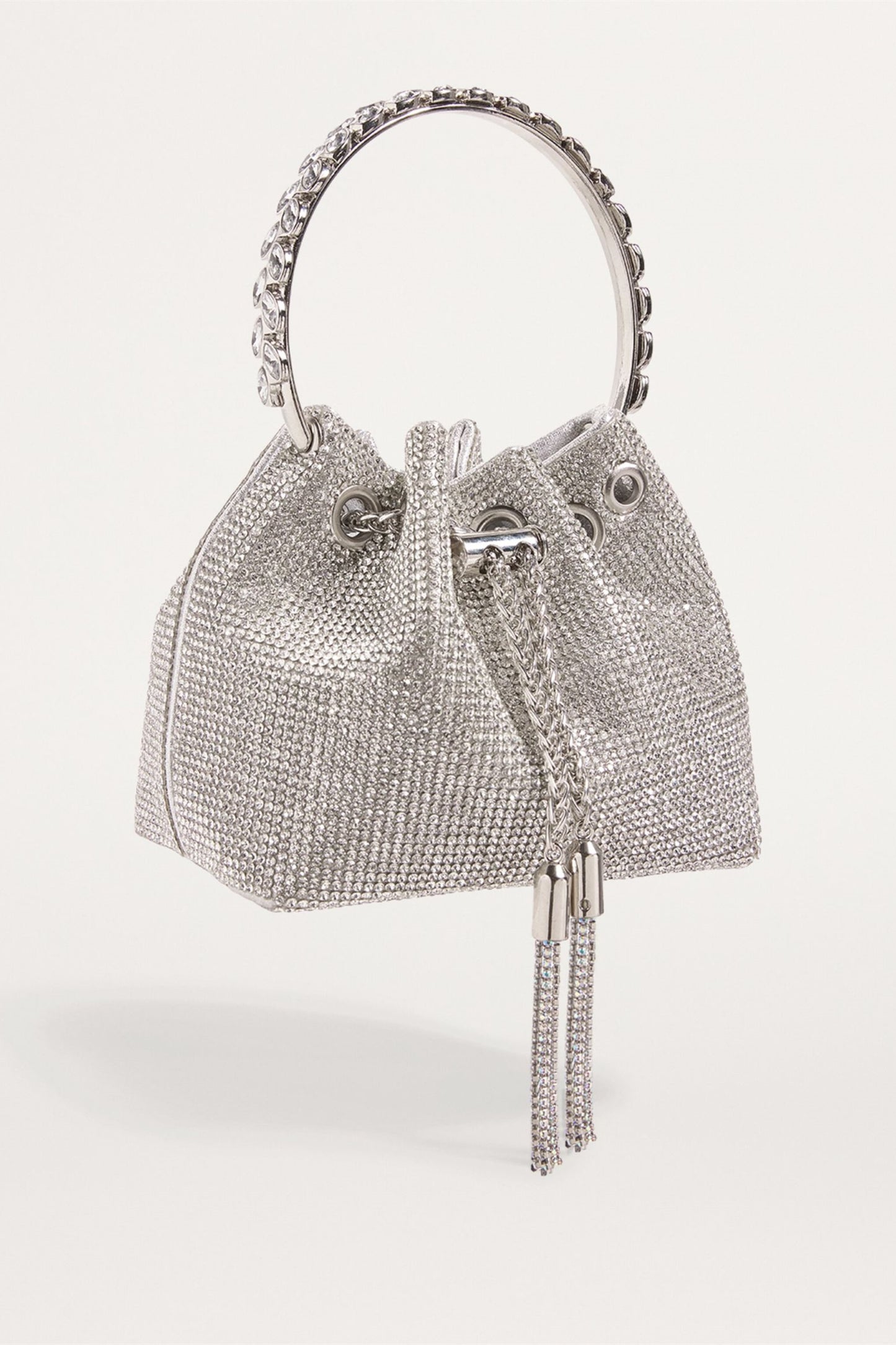Crystal Embellished Bucket Bag