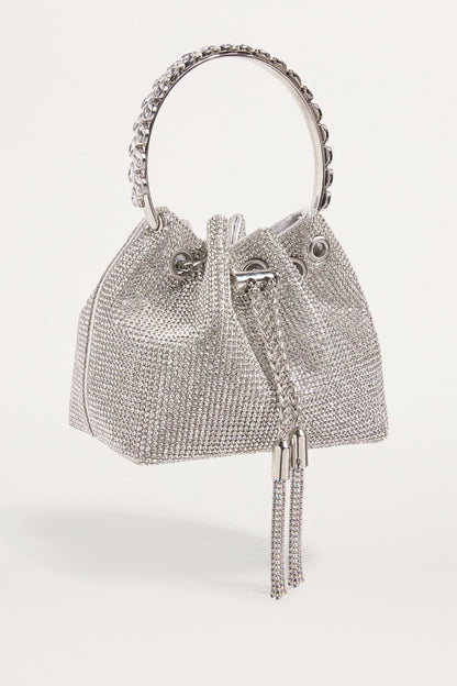 Crystal Embellished Bucket Bag