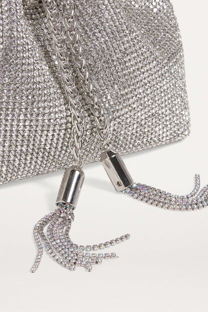 Crystal Embellished Bucket Bag