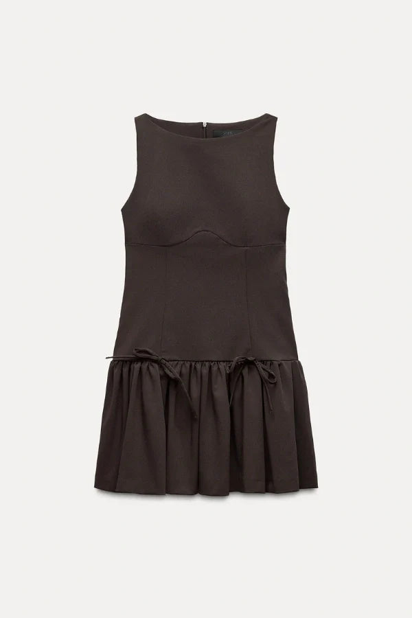 Florence Bow Ruffle Mini Dress